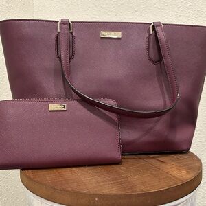 Kate Spade Plum Tote and Wallet Set